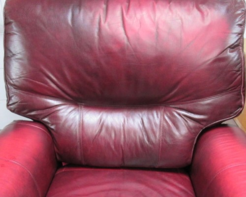 Leather Suite With Antique Finish Worn Off