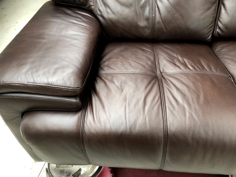 leather couch refinished