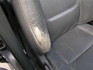 worn leather car seat