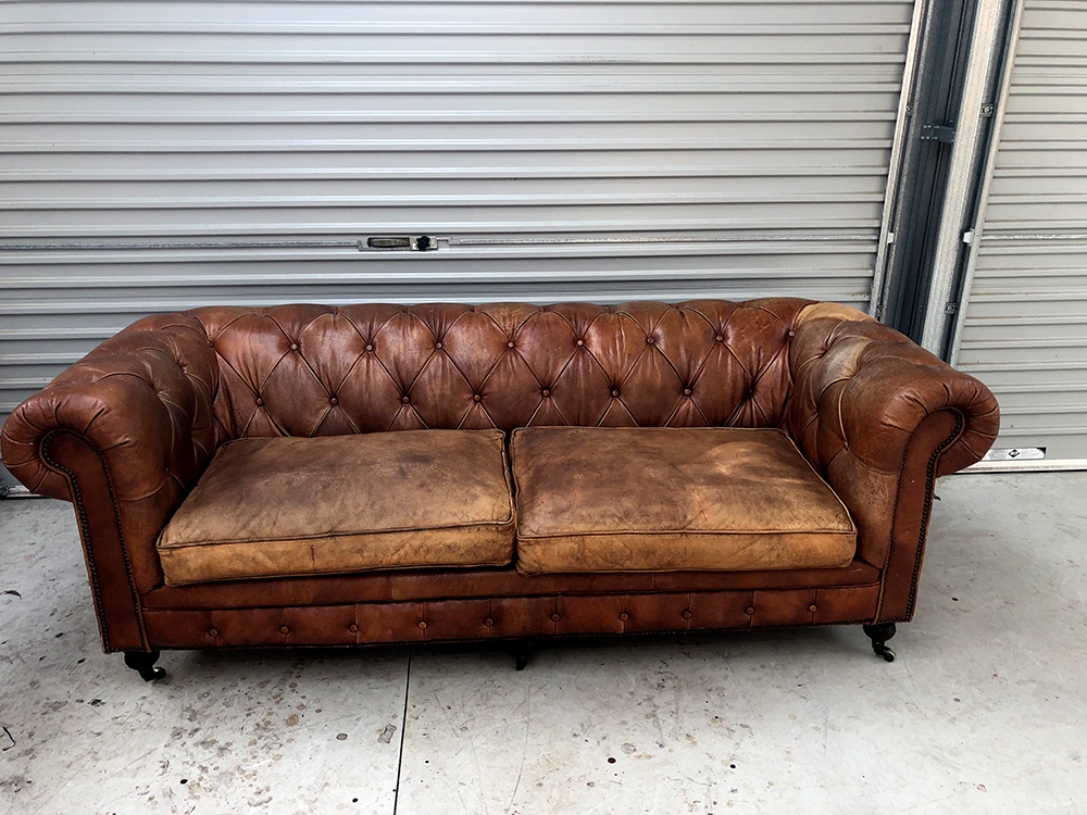 Faded Halo Leather Couch
