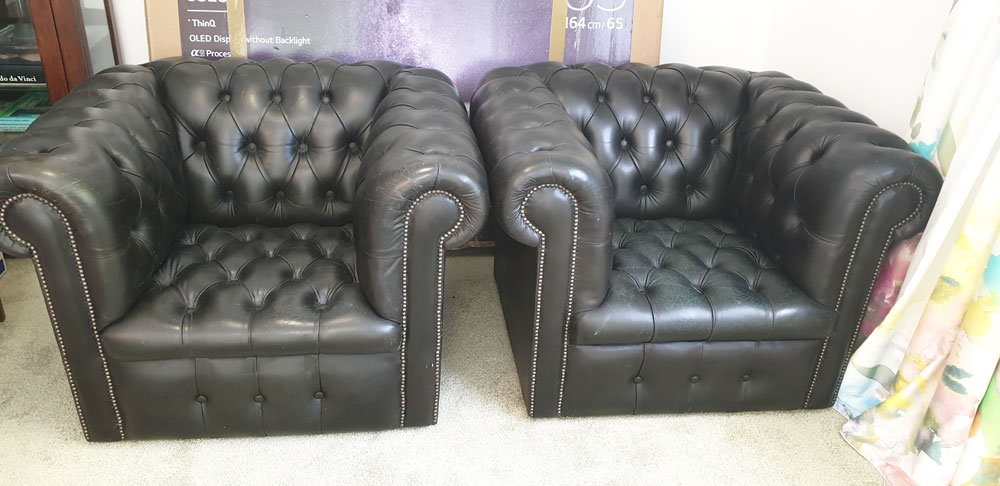 Leather chairs before work