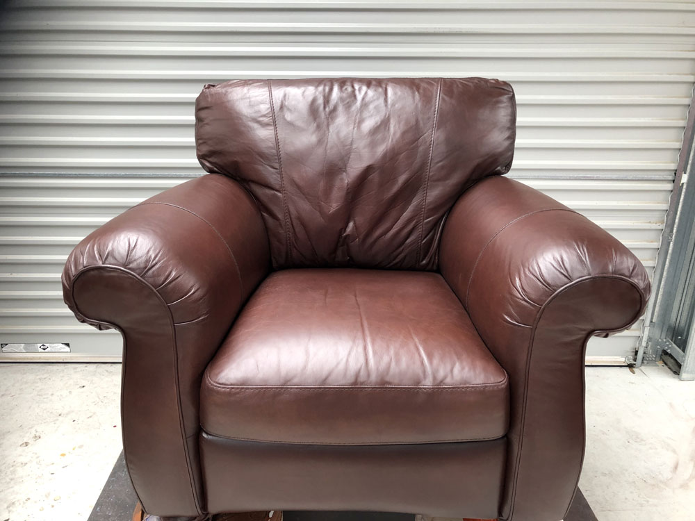 waxed oil leather chair finished
